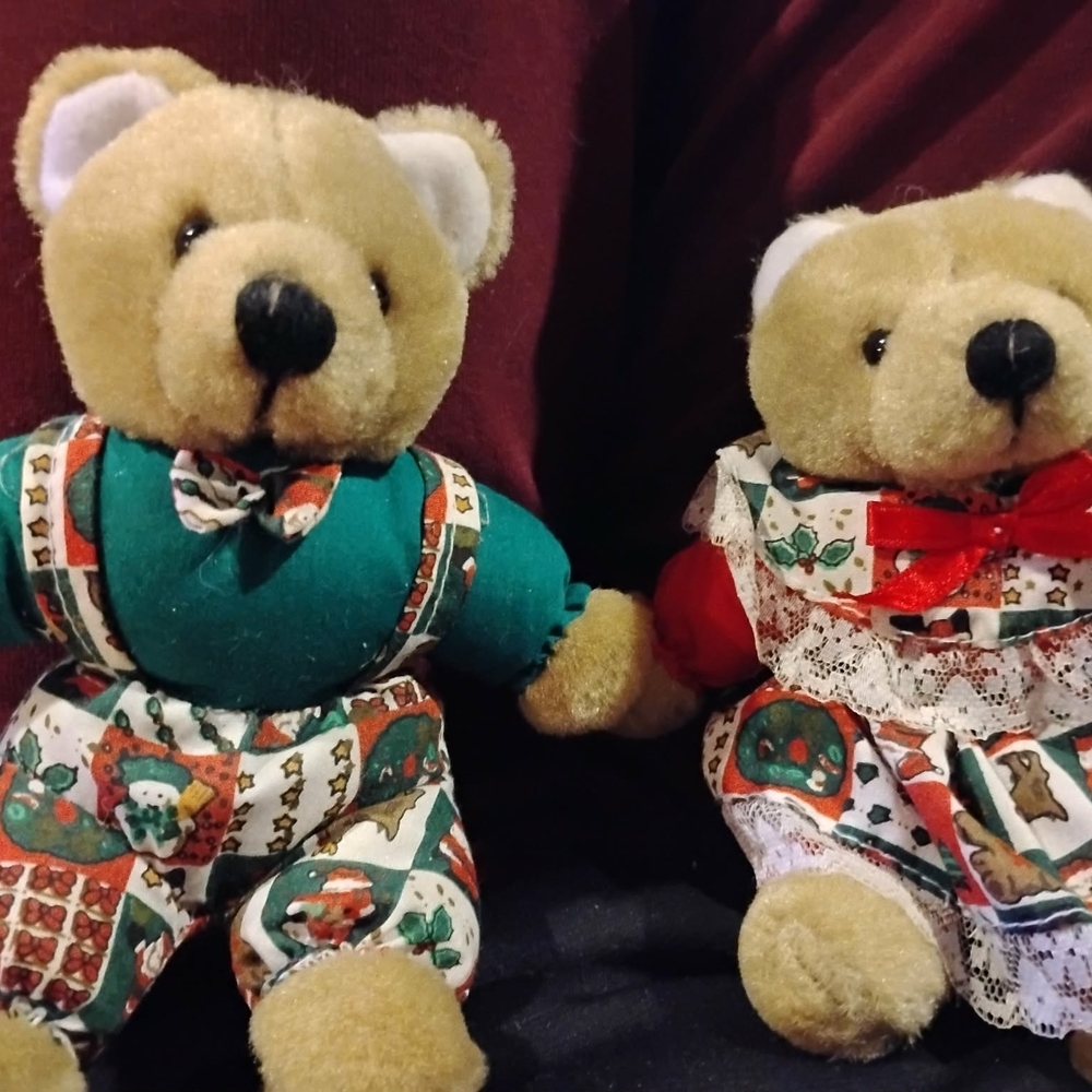 Charming Holiday Teddy Bear Duo